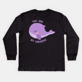 BTS tinytan whale you are my universe Kids Long Sleeve T-Shirt